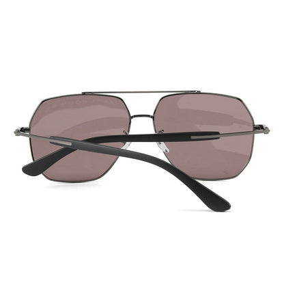 J3354 - NOVA SHADE - HD Polarised Sunglasses for Men - UV400 Protection, Stainless Steel Frame - Gunmetal Frame with Grey Pink Lens — Sunglasses for Men | THE MEN THING