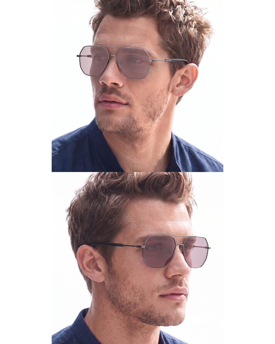 J3354 - NOVA SHADE - HD Polarised Sunglasses for Men - UV400 Protection, Stainless Steel Frame - Gunmetal Frame with Grey Pink Lens — Sunglasses for Men | THE MEN THING