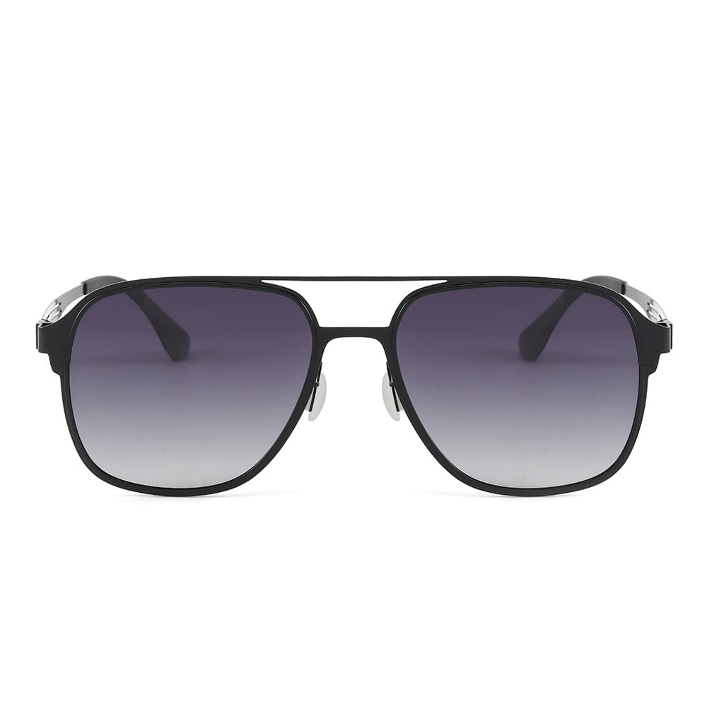 J3362 -JETSETTER VISION - HD Polarised Sunglasses for Men - UV400 Protection, Stainless Steel Frame - Black Frame with Gradient Grey Lens - THE MEN THING