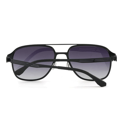 J3362 -JETSETTER VISION - HD Polarised Sunglasses for Men - UV400 Protection, Stainless Steel Frame - Black Frame with Gradient Grey Lens - THE MEN THING