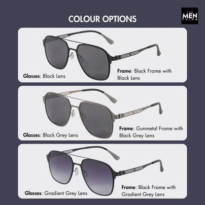 J3362 -JETSETTER VISION - HD Polarised Sunglasses for Men - UV400 Protection, Stainless Steel Frame - Gunmetal Frame with Black Grey Lens - THE MEN THING