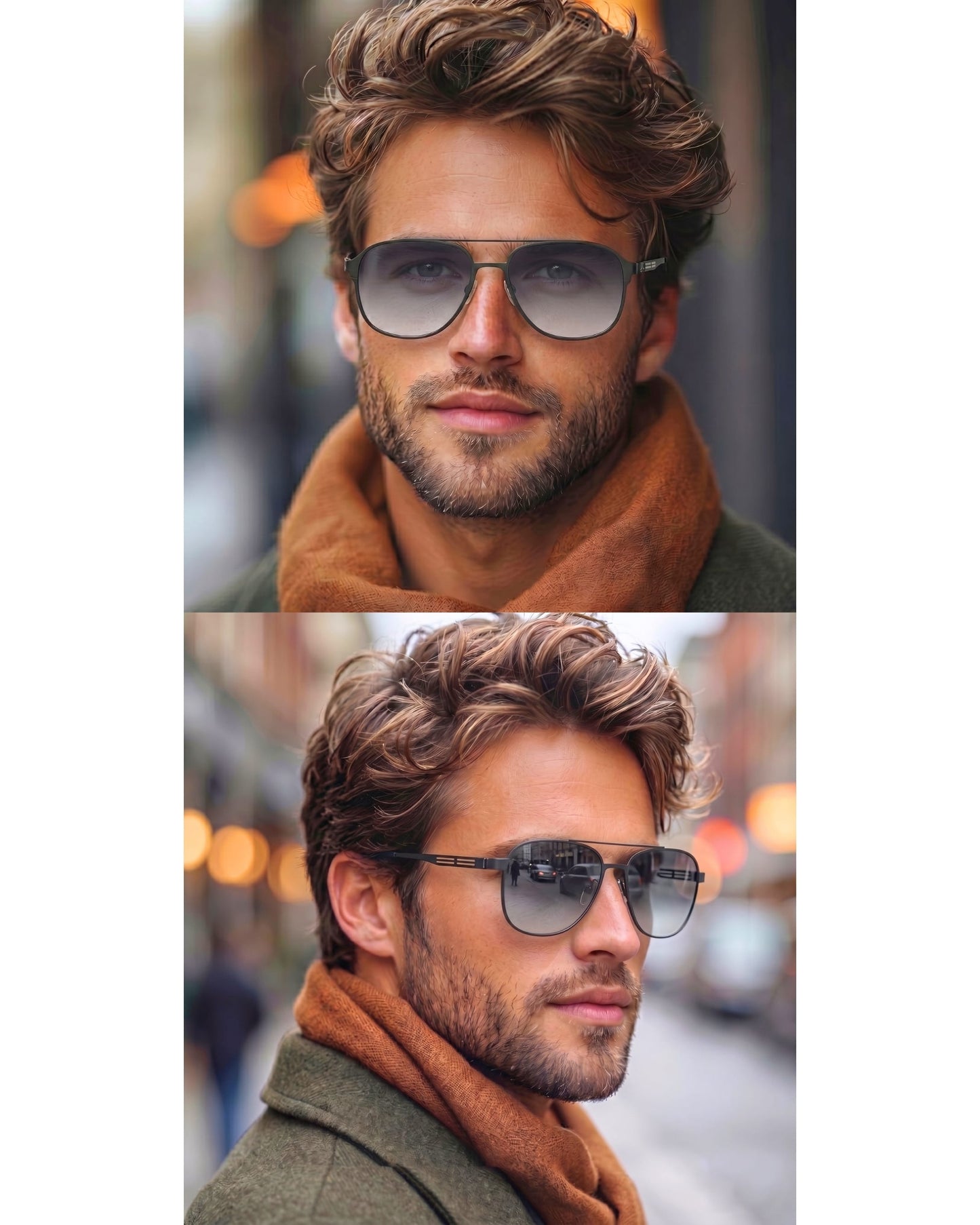 J3362 -JETSETTER VISION - HD Polarised Sunglasses for Men - UV400 Protection, Stainless Steel Frame - Black Frame with Gradient Grey Lens - THE MEN THING