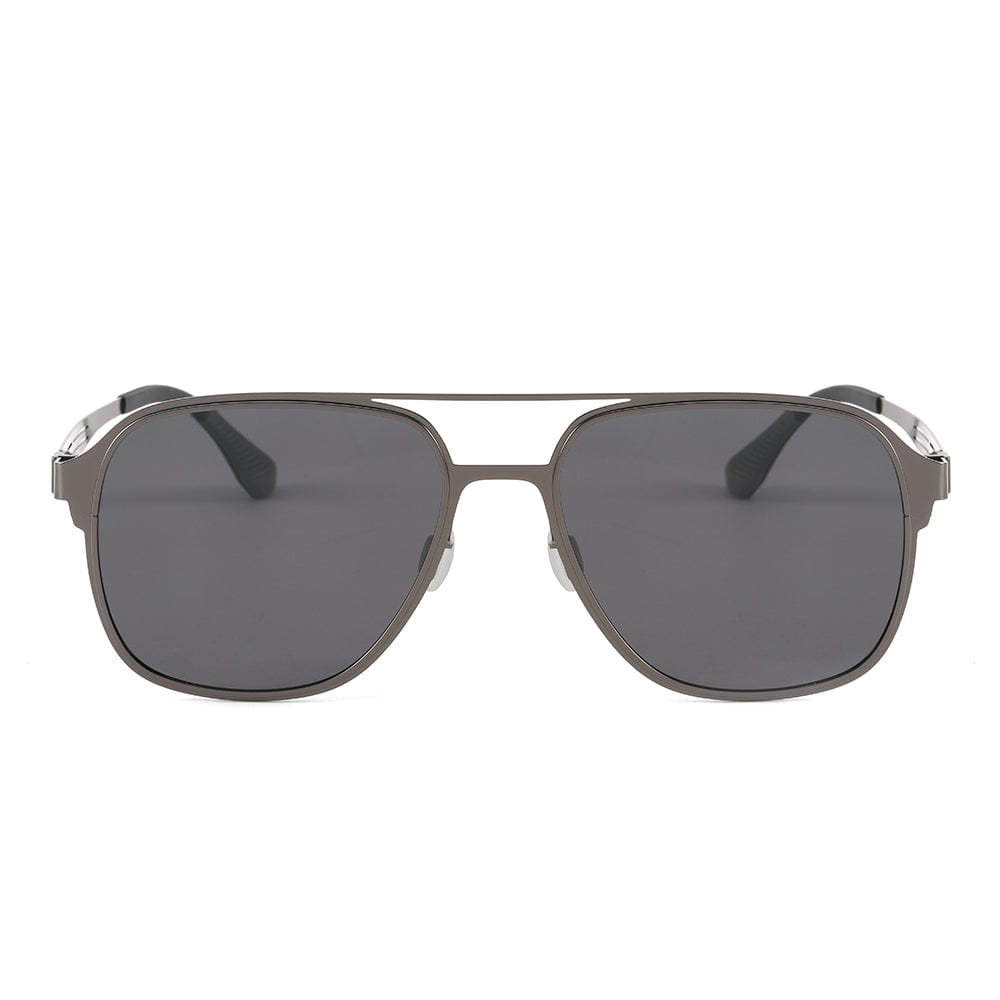 J3362 -JETSETTER VISION - HD Polarised Sunglasses for Men - UV400 Protection, Stainless Steel Frame - Gunmetal Frame with Black Grey Lens - THE MEN THING