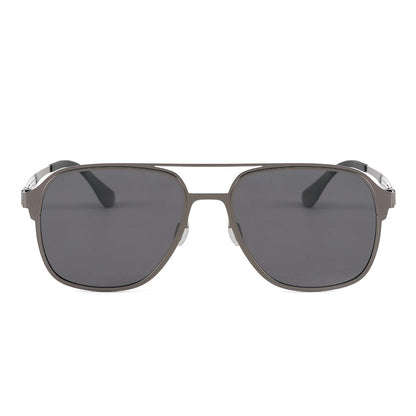 J3362 -JETSETTER VISION - HD Polarised Sunglasses for Men - UV400 Protection, Stainless Steel Frame - Gunmetal Frame with Black Grey Lens - THE MEN THING