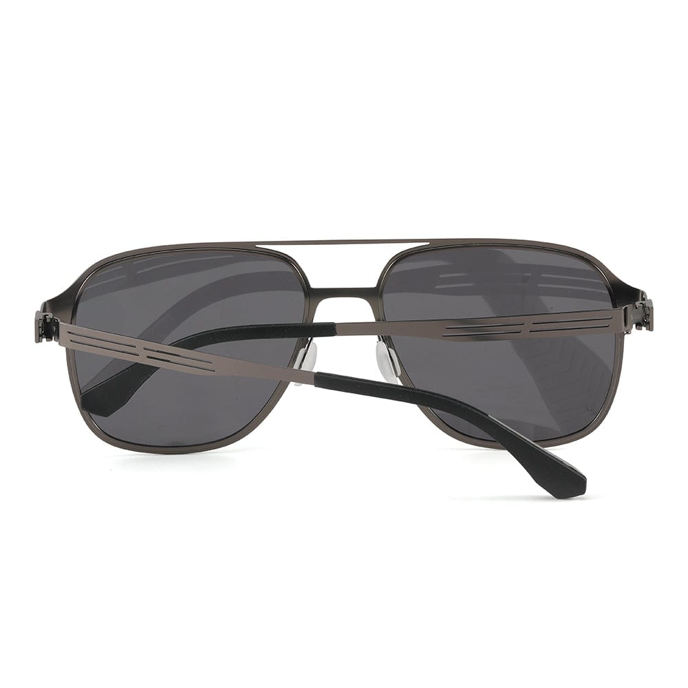 J3362 -JETSETTER VISION - HD Polarised Sunglasses for Men - UV400 Protection, Stainless Steel Frame - Gunmetal Frame with Black Grey Lens - THE MEN THING