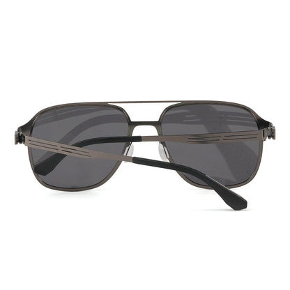 J3362 -JETSETTER VISION - HD Polarised Sunglasses for Men - UV400 Protection, Stainless Steel Frame - Gunmetal Frame with Black Grey Lens - THE MEN THING