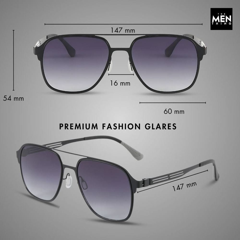 J3362 -JETSETTER VISION - HD Polarised Sunglasses for Men - UV400 Protection, Stainless Steel Frame - Black Frame with Black Lens - THE MEN THING