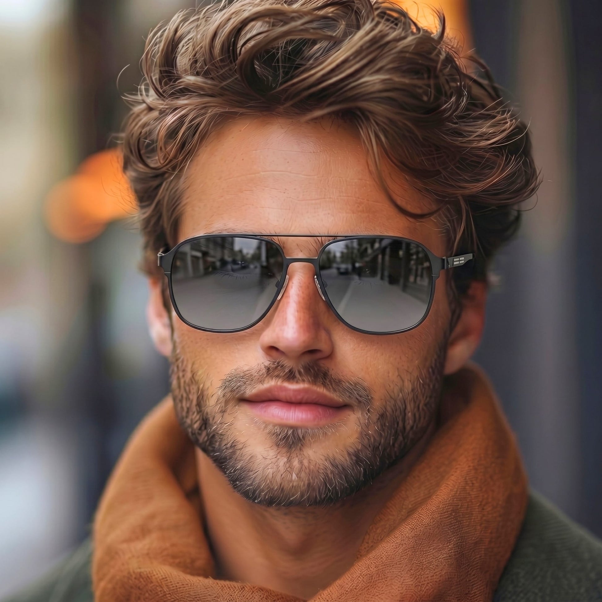 J3362 -JETSETTER VISION - HD Polarised Sunglasses for Men - UV400 Protection, Stainless Steel Frame - Gunmetal Frame with Black Grey Lens - THE MEN THING