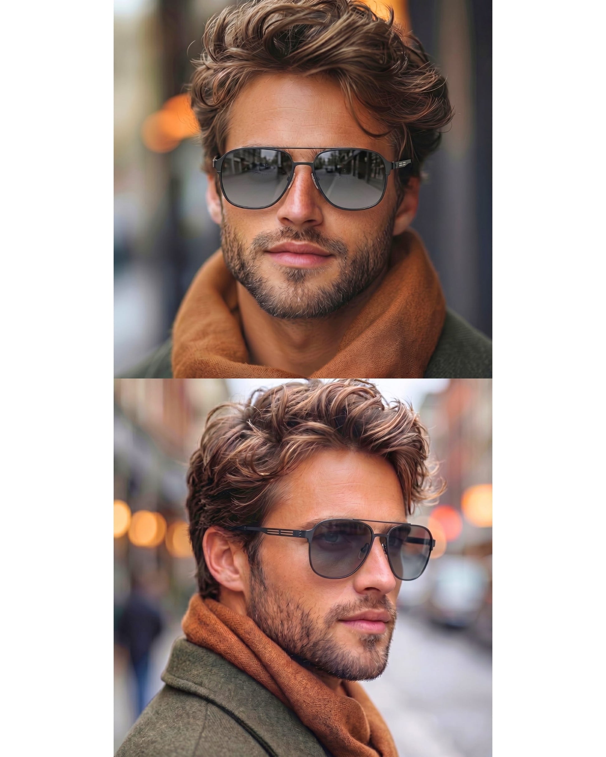 J3362 -JETSETTER VISION - HD Polarised Sunglasses for Men - UV400 Protection, Stainless Steel Frame - Gunmetal Frame with Black Grey Lens - THE MEN THING
