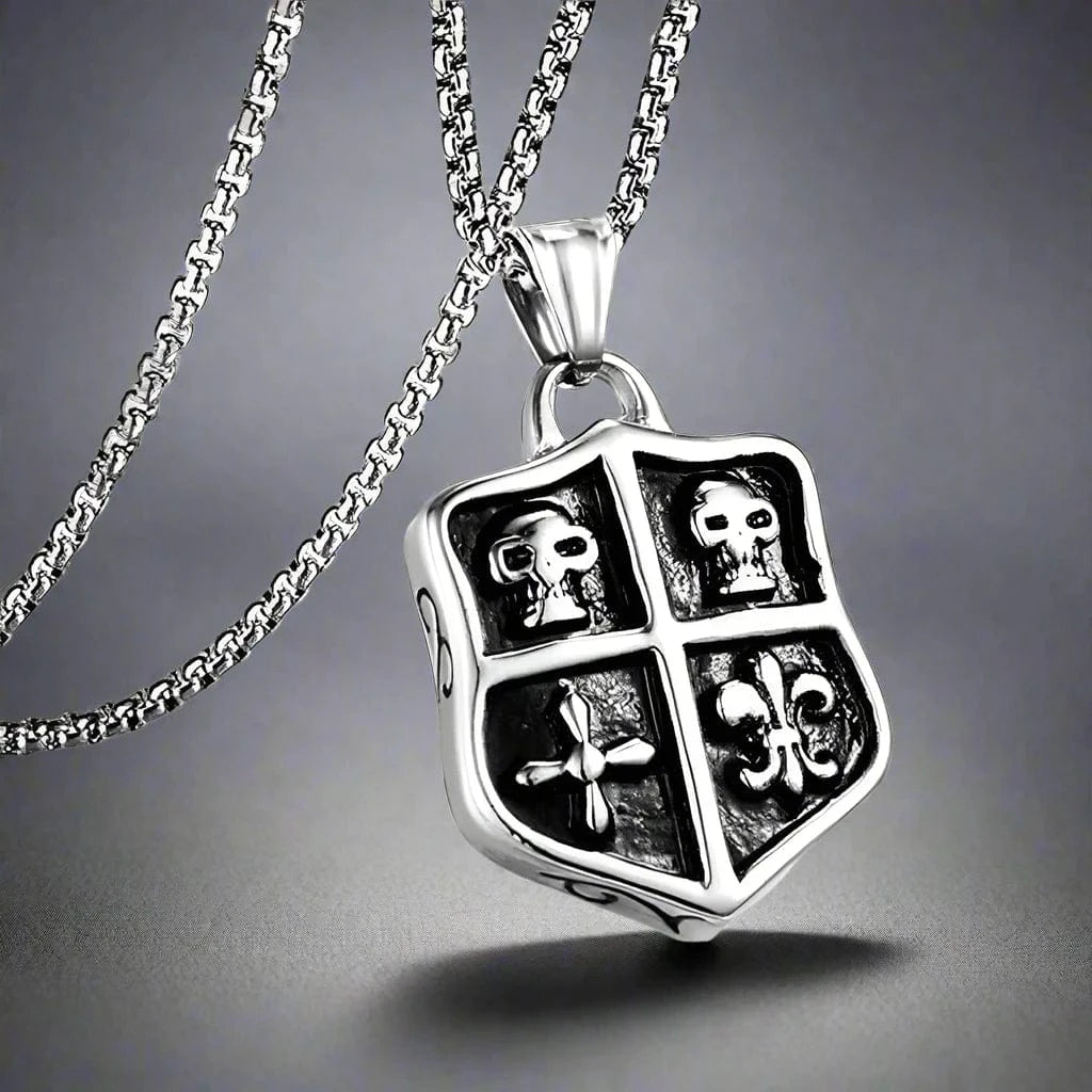 JOKER DECK SKULL -  Alloy Pendant with Pure Stainless Steel 24inch Round Box Chain, American trending Style for Men & Boy - THE MEN THING