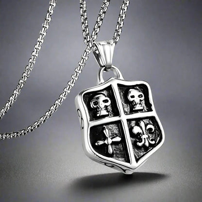 JOKER DECK SKULL -  Alloy Pendant with Pure Stainless Steel 24inch Round Box Chain, American trending Style for Men & Boy - THE MEN THING