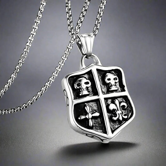 JOKER DECK SKULL -  Alloy Pendant with Pure Stainless Steel 24inch Round Box Chain, American trending Style for Men & Boy - THE MEN THING
