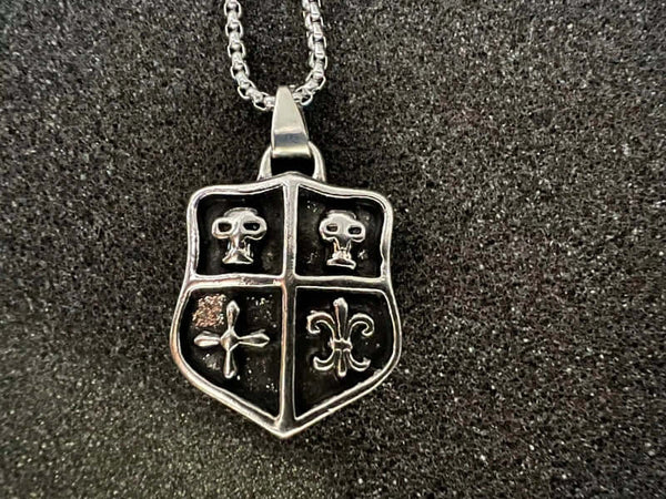 JOKER DECK SKULL -  Alloy Pendant with Pure Stainless Steel 24inch Round Box Chain, American trending Style for Men & Boy