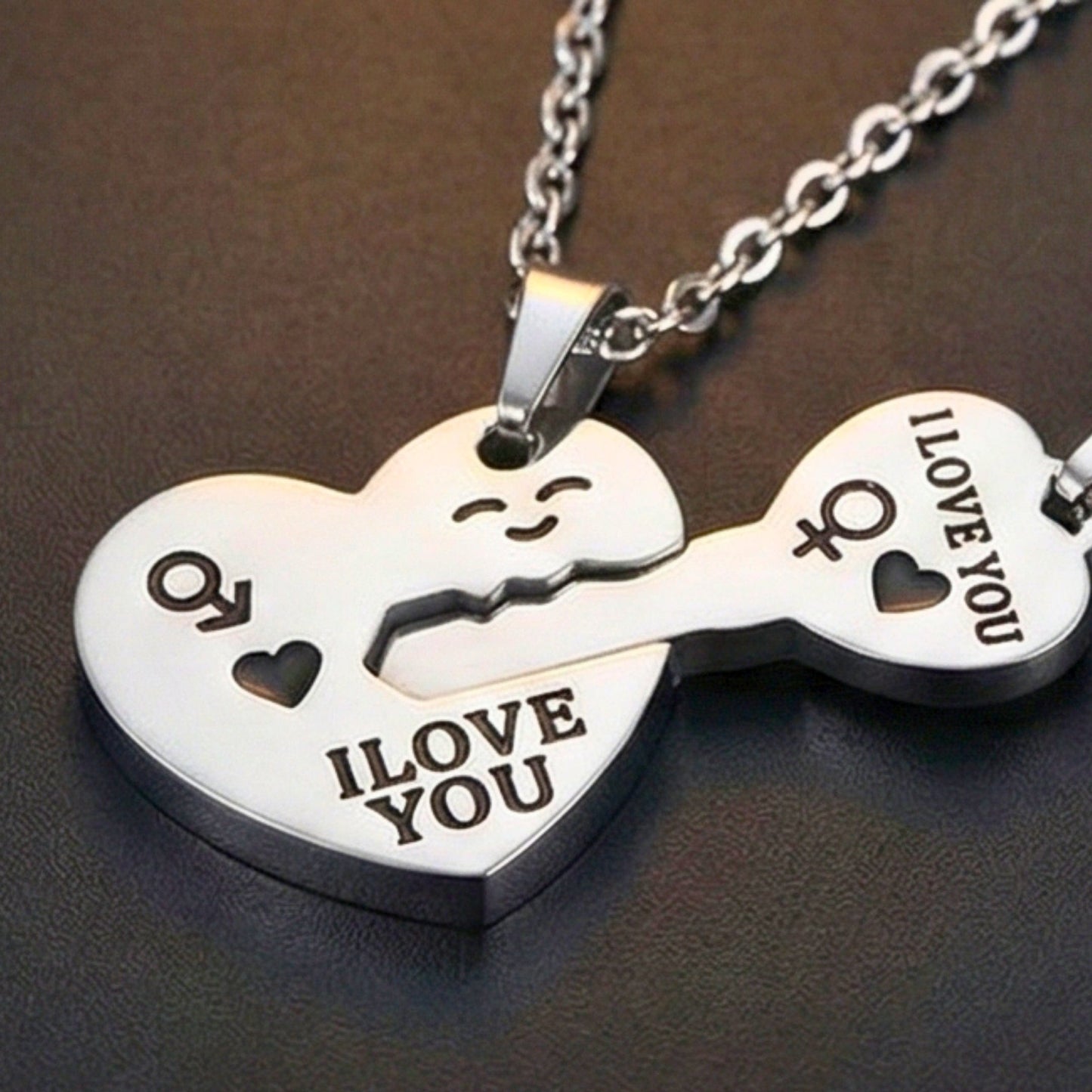 KEY TO MY HEART - Pure Titanium Steel Pendant with 23inch Round Rolo Chain for Men & Boys - THE MEN THING