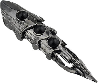 KING-WARRIOR - Black Antique Skull Knuckle Joint Full Finger Ring for Men & Boys - THE MEN THING