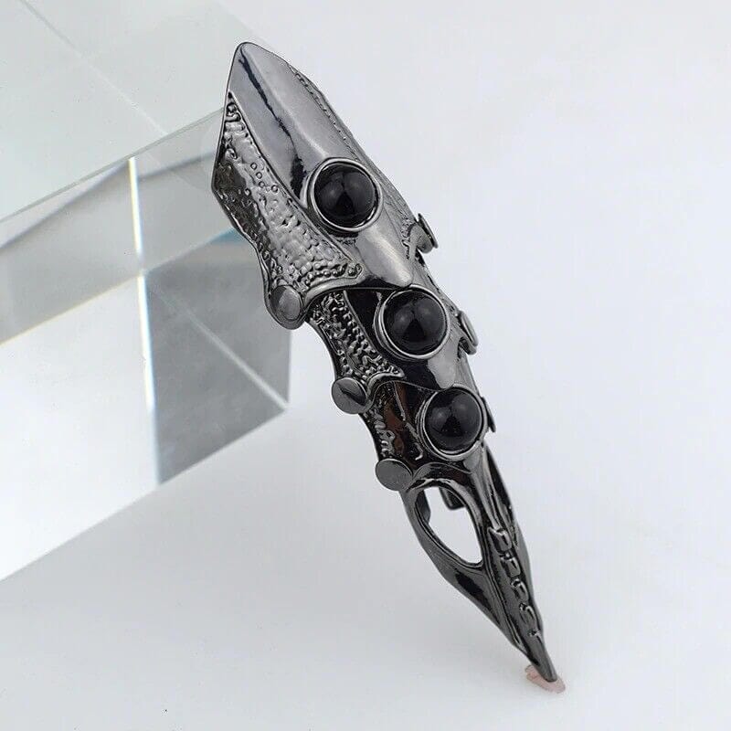 KING-WARRIOR - Black Antique Skull Knuckle Joint Full Finger Ring for Men & Boys - THE MEN THING
