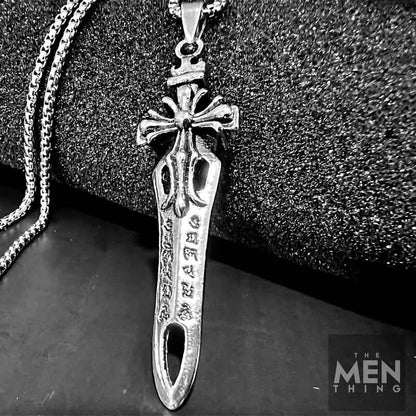 KINGS SWORD - Alloy Pendant with Stainless Steel 24inch Round Box Chain, American trending Style for Men & Boy - THE MEN THING