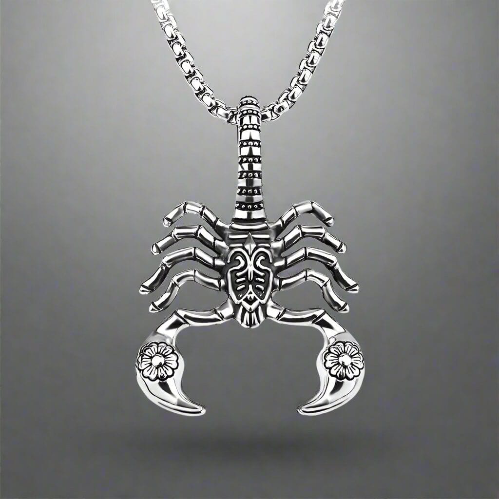 KINGSCORP (T) - Pure Titanium Steel Scorpion Pendant with Stainless Steel 24inch Round Box Chain, European trending Style for Men & Boy - THE MEN THING