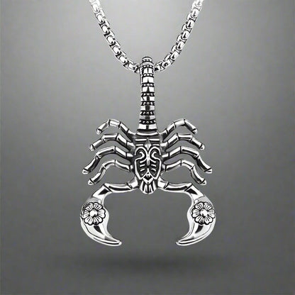 KINGSCORP (T) - Pure Titanium Steel Scorpion Pendant with Stainless Steel 24inch Round Box Chain, European trending Style for Men & Boy - THE MEN THING