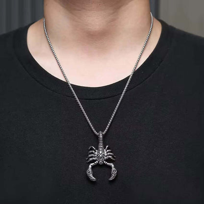 KINGSCORP (T) - Pure Titanium Steel Scorpion Pendant with Stainless Steel 24inch Round Box Chain, European trending Style for Men & Boy - THE MEN THING