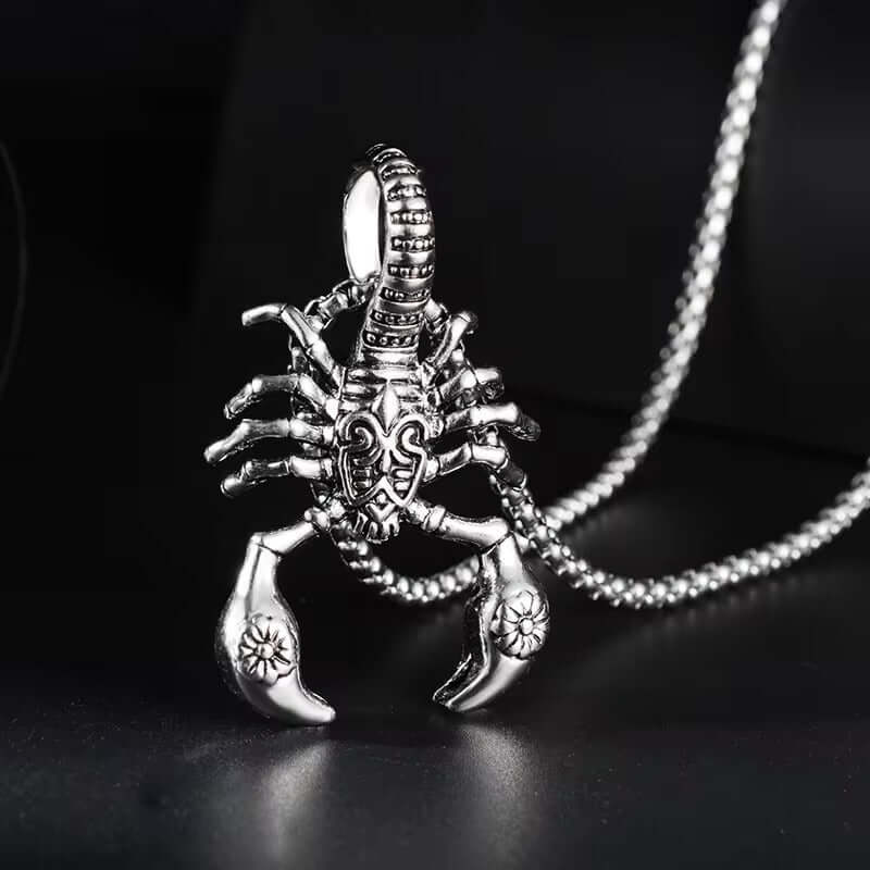 KINGSCORP (T) - Pure Titanium Steel Scorpion Pendant with Stainless Steel 24inch Round Box Chain, European trending Style for Men & Boy - THE MEN THING