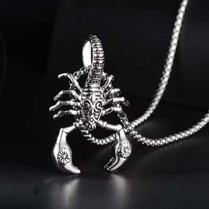 KINGSCORP (T) - Pure Titanium Steel Scorpion Pendant with Stainless Steel 24inch Round Box Chain, European trending Style for Men & Boy - THE MEN THING