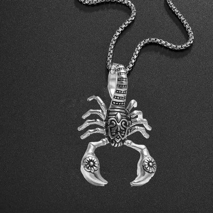 KINGSCORP (T) - Pure Titanium Steel Scorpion Pendant with Stainless Steel 24inch Round Box Chain, European trending Style for Men & Boy - THE MEN THING
