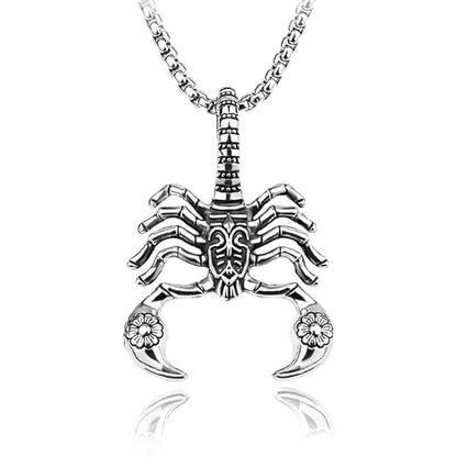 KINGSCORP (T) - Pure Titanium Steel Scorpion Pendant with Stainless Steel 24inch Round Box Chain, European trending Style for Men & Boy - THE MEN THING