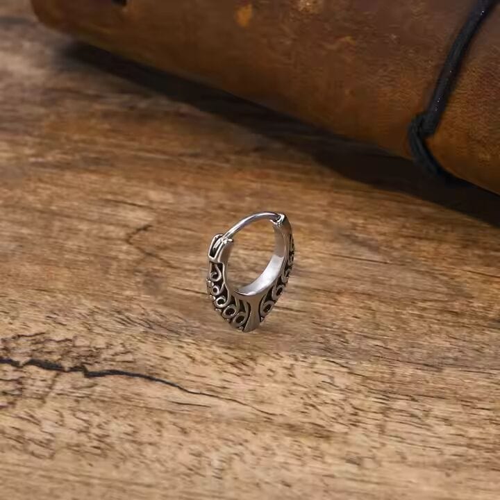 KRAKEN EDGE - 10mm Titanium Steel Hoop Earrings for Men & Boys (2pcs) - THE MEN THING