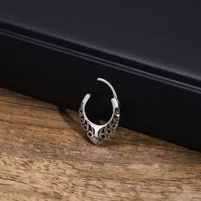 KRAKEN EDGE - 10mm Titanium Steel Hoop Earrings for Men & Boys (2pcs) - THE MEN THING