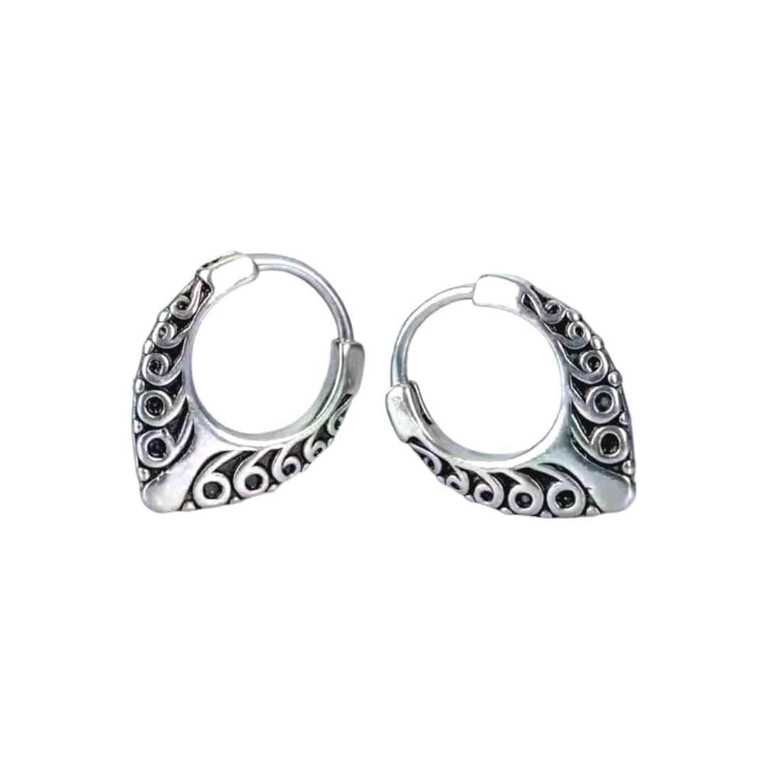 KRAKEN EDGE - 10mm Titanium Steel Hoop Earrings for Men & Boys (2pcs) - THE MEN THING