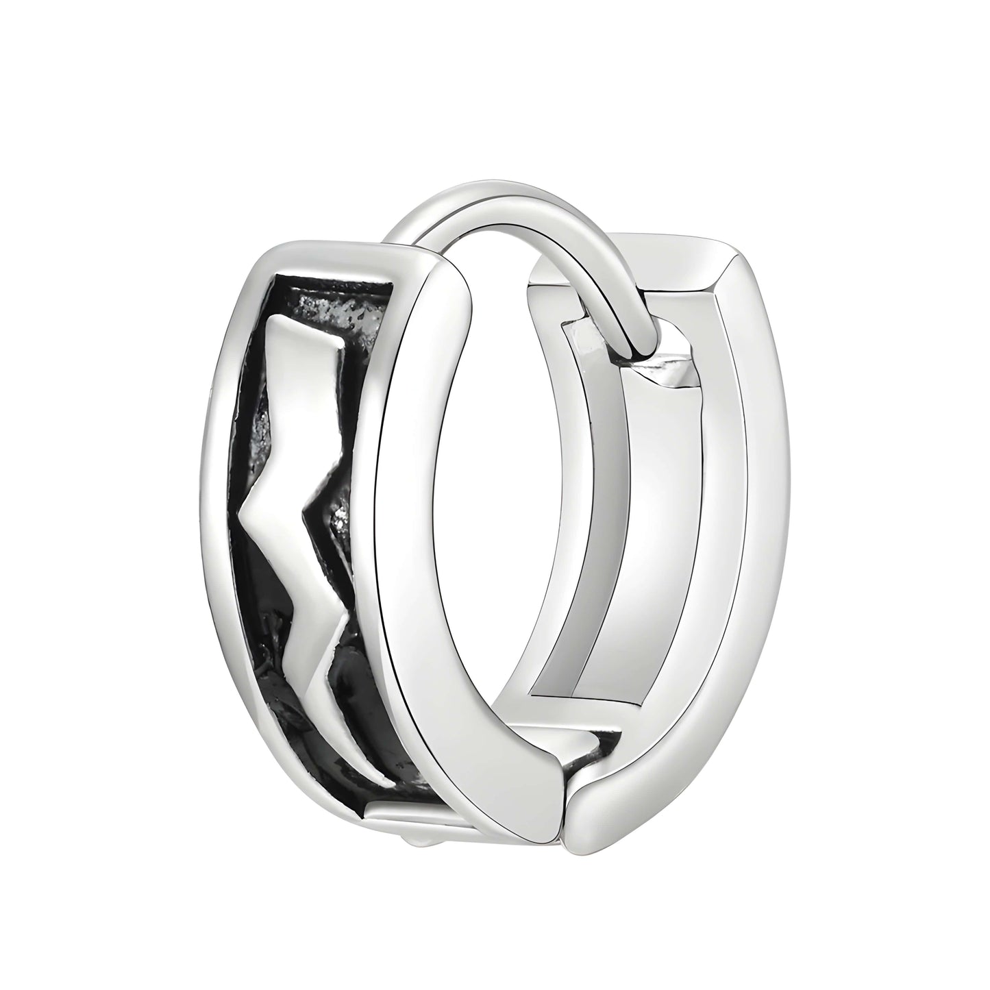 KRATOS - 10mm Pure Titanium Steel Hoop Earrings for Men & Boys (2pcs) - THE MEN THING