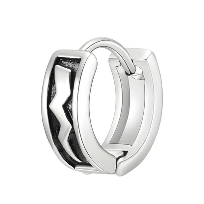 KRATOS - 10mm Pure Titanium Steel Hoop Earrings for Men & Boys (2pcs) - THE MEN THING