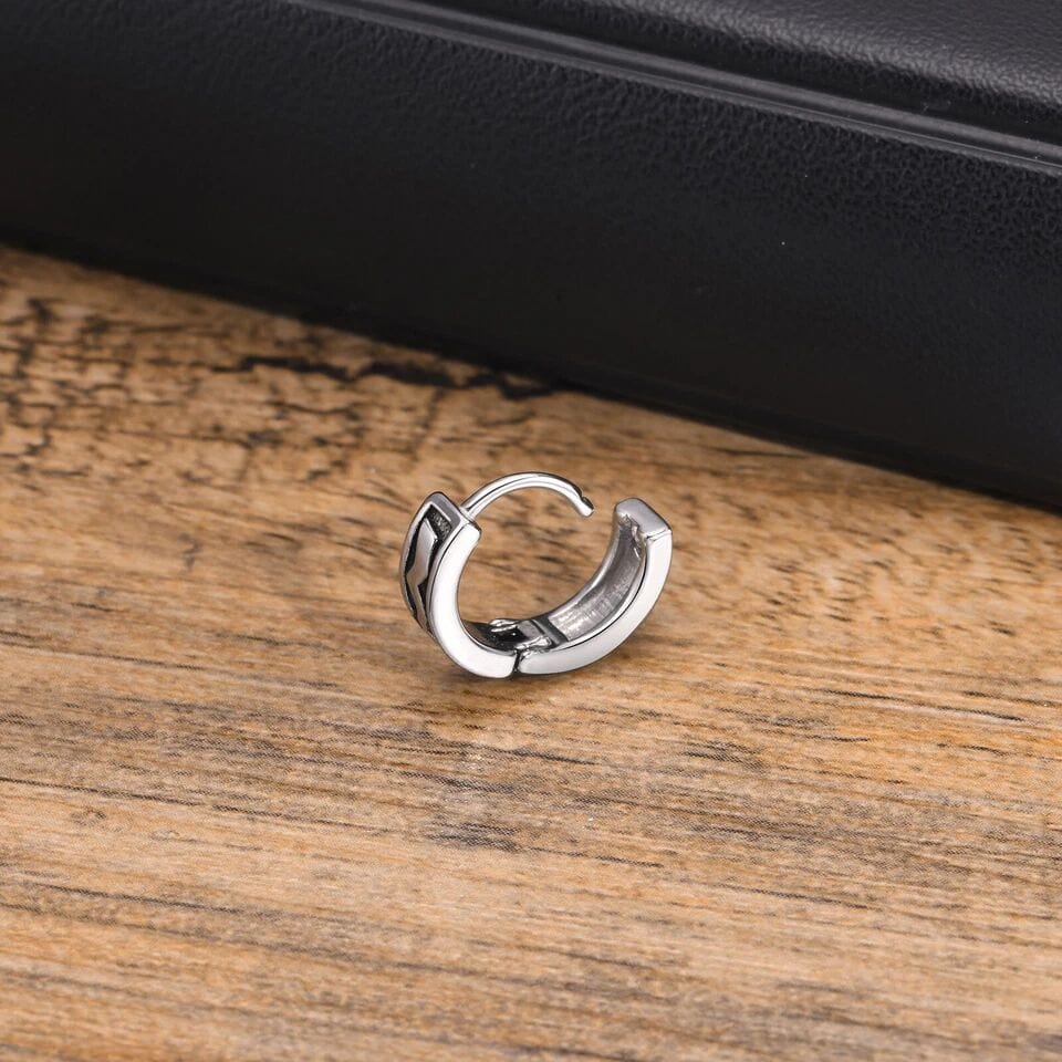 KRATOS - 10mm Pure Titanium Steel Hoop Earrings for Men & Boys (2pcs) - THE MEN THING