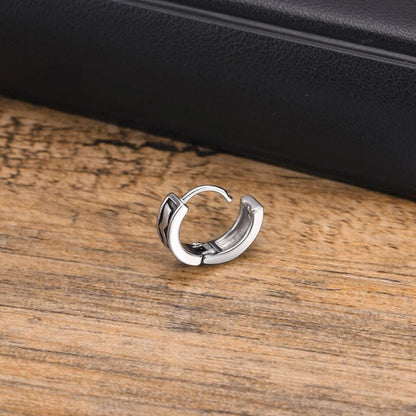 KRATOS - 10mm Pure Titanium Steel Hoop Earrings for Men & Boys (2pcs) - THE MEN THING