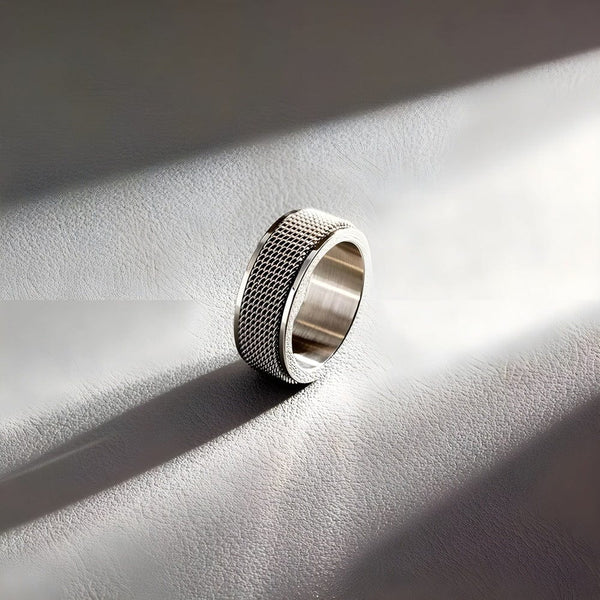 KRYOS RING - Pure Stainless Steel Men’s Steel-Plated Ring – Statement Luxury Jewelry (Size : 21)
