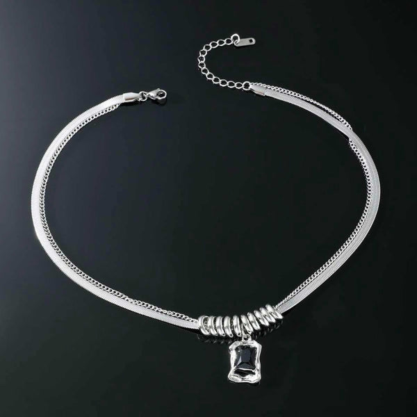 KRYZOR - 15mm Titanium Steel Pendant with 16 to 18inch Adjustable 5mm Chain for Men & Boys