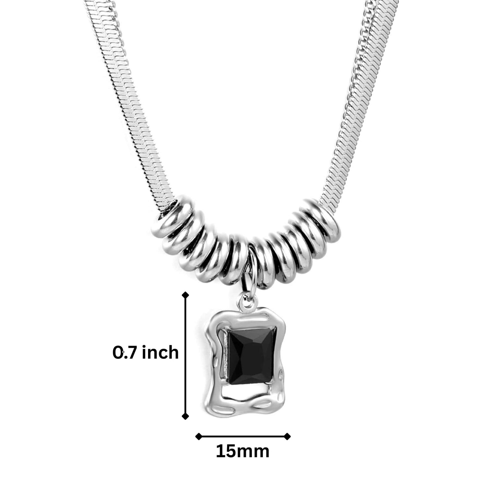 KRYZOR - 15mm Titanium Steel Pendant with 16 to 18inch Adjustable 5mm Chain for Men & Boys — SS Pendant/ Necklace for Men | THE MEN THING