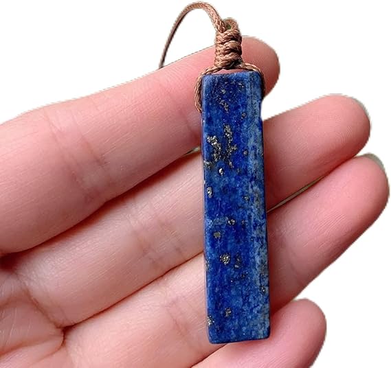 LAPIS LAZULI - Natural Crystal Unshaped Pendant with Adjustable Rope Chain for Men and Boys - THE MEN THING