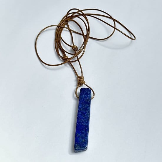 LAPIS LAZULI - Natural Crystal Unshaped Pendant with Adjustable Rope Chain for Men and Boys - THE MEN THING