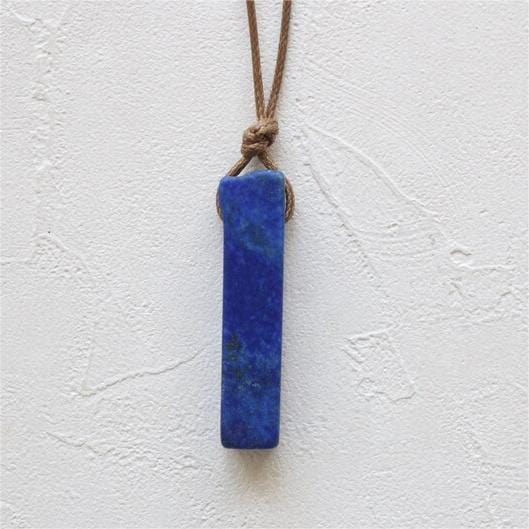 LAPIS LAZULI - Natural Crystal Unshaped Pendant with Adjustable Rope Chain for Men and Boys - THE MEN THING