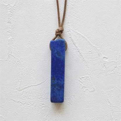 LAPIS LAZULI - Natural Crystal Unshaped Pendant with Adjustable Rope Chain for Men and Boys - THE MEN THING