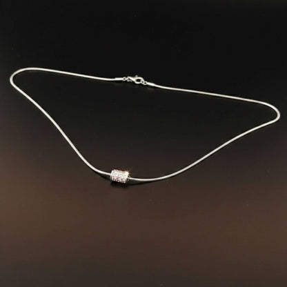 LATTICE CYLINDER - STEEL - 7mm Pure Titanium Steel Pendant with 19inch Snake 3mm Steel Chain for Men & Boys — SS Pendant/ Necklace for Men | THE MEN THING