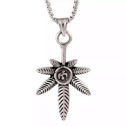 LEAF OF LIFE - Pure Titanium Steel Pendant with 24inch Round Box Chain for Men & Boys — SS Pendant/ Necklace for Men | THE MEN THING