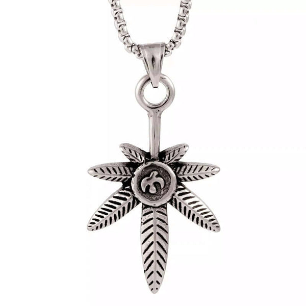 LEAF OF LIFE - Pure Titanium Steel Pendant with 24inch Round Box Chain for Men & Boys