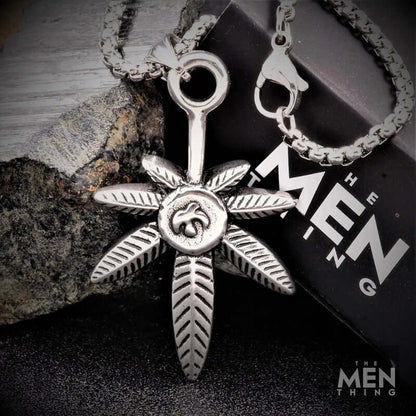 LEAF OF LIFE - Pure Titanium Steel Pendant with 24inch Round Box Chain for Men & Boys - THE MEN THING