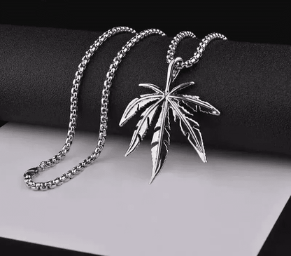 LEAFEN (T) - Pure Titanium Steel Pendant with Stainless Steel 24inch Round Box Chain, European trending Style for Men & Boy - THE MEN THING