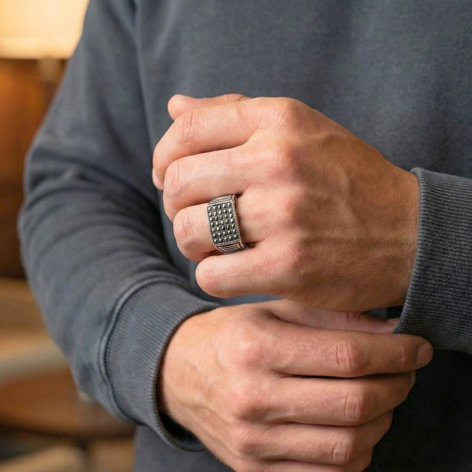 LEGION SIGNET RING - Pure Stainless Steel Men’s Steel-Plated Ring (Size : 17-22-27) — Rings for Men | THE MEN THING
