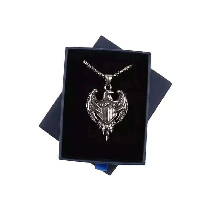 LIBERTY WINGS - Alloy The Eagle Pendant with Stainless Steel 24inch Round Box Chain, European trending for Men & Boy - THE MEN THING