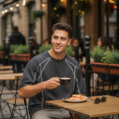 LINEFORM EDGE Oversized T-Shirt - Black - THE MEN THING